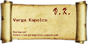 Varga Kapolcs névjegykártya